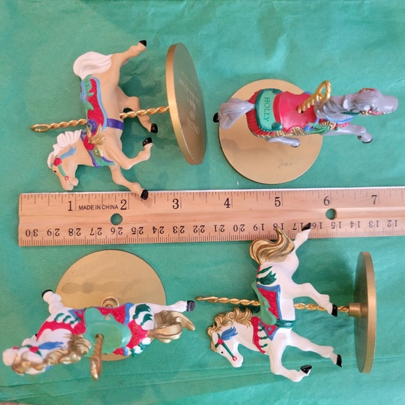 Hallmark 1989 Carousel Horse Christmas Ornaments (4) ~ GUC - Picture 12 of 16